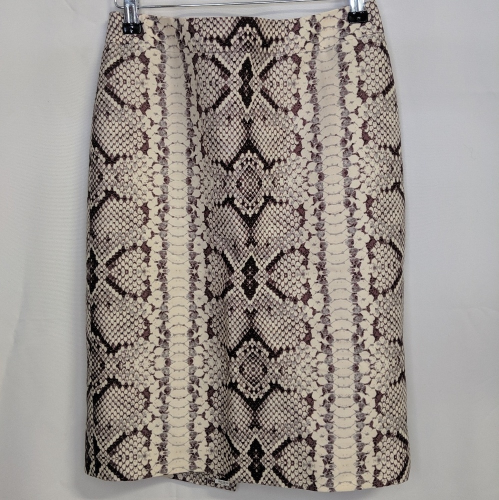 J Crew Snakeskin No. 2 Pencil Skirt Wool Blend 0
